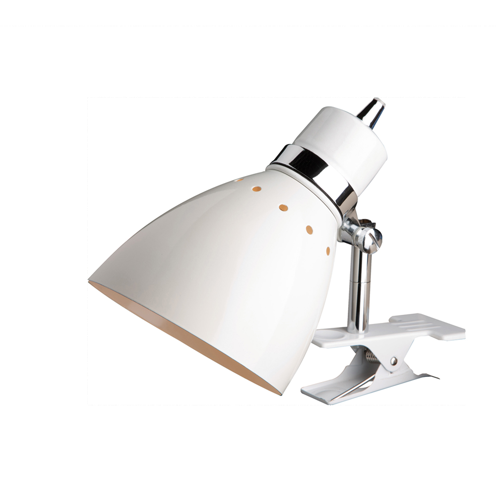 Une lampe blanche Linton de style industriel avec pince