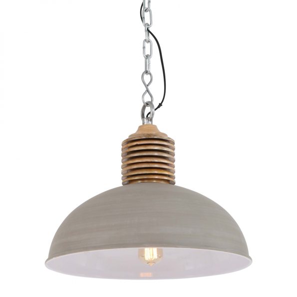 Lampe suspension industrielle gris Avery