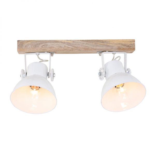 Plafonnier cuisine industriel blanc Elay