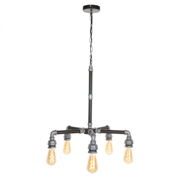 Suspension industrielle gris Pipe