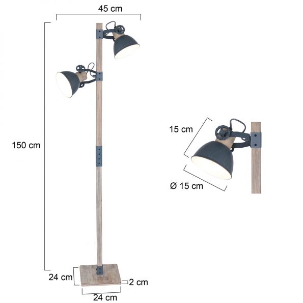 Lampadaires industrielle Gearwood grijs – Image 7