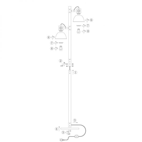 Lampadaires industrielle Gearwood grijs – Image 8