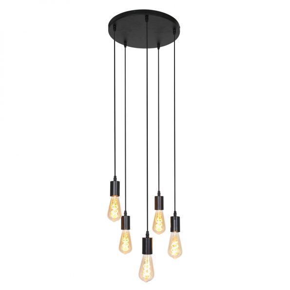Suspension industrielle noir Brandon