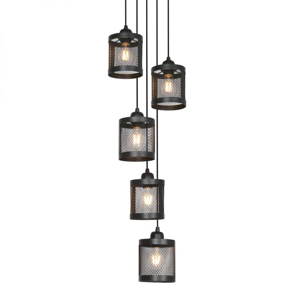 Lampe suspension industrielle noir Laetitia – Image 2