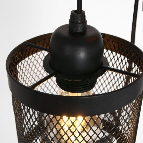 Lampe suspension industrielle noir Laetitia – Image 3