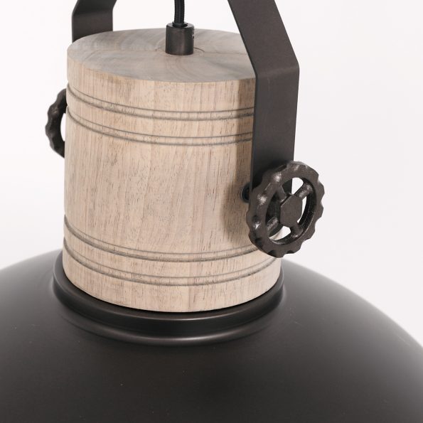 Lampe suspension industrielle anthracite Gearwood – Image 4