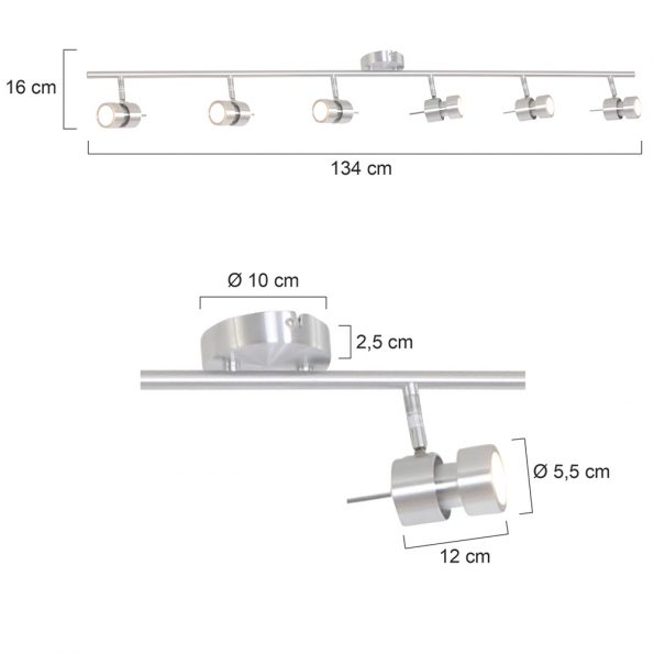 Plafonniers industrielle Natasja LED staal – Image 6