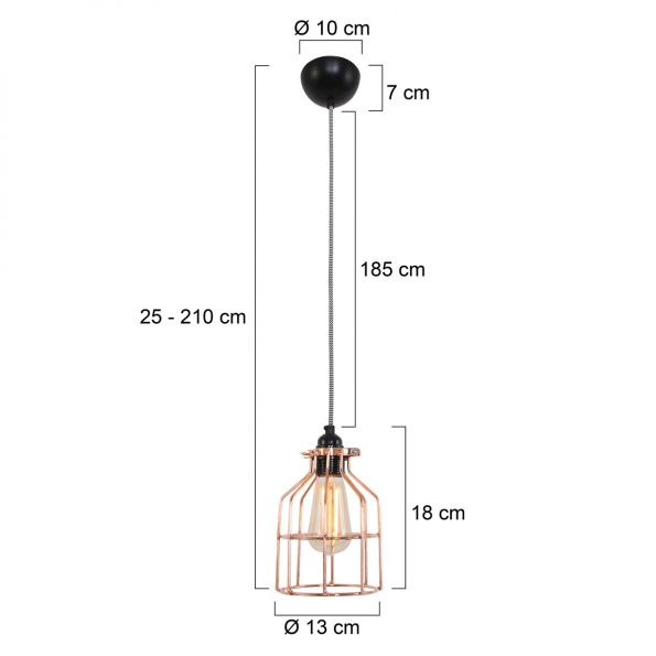 Suspension industrielle cuivre No. 15 – Image 9