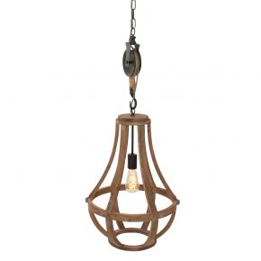 Lampe suspendue rustique marron Liberty Bell-1349BE