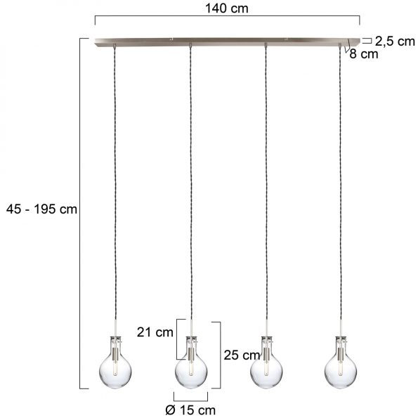 Suspensions industrielle Elegance LED staal – Image 5