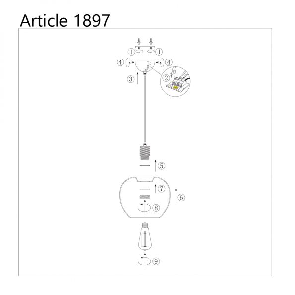 Suspensions industrielle Lotus transparant ø 25 cm – Image 6