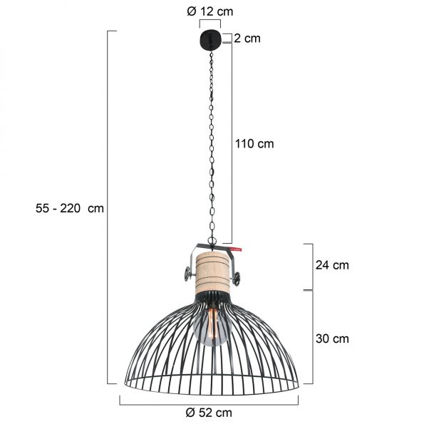 Suspensions industrielle Dunbar noir ø 52 cm – Image 7
