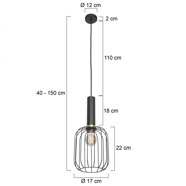 Suspensions industrielle Aureole noir ø 17 cm – Image 7