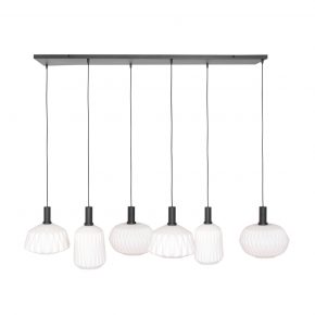 Lampe suspendue moderne blanc Verre Nervuré-3077ZW