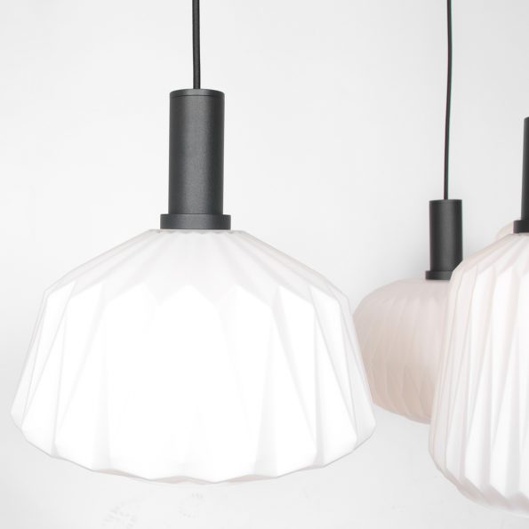 Lampe suspendue moderne blanc Verre Nervuré – Image 6