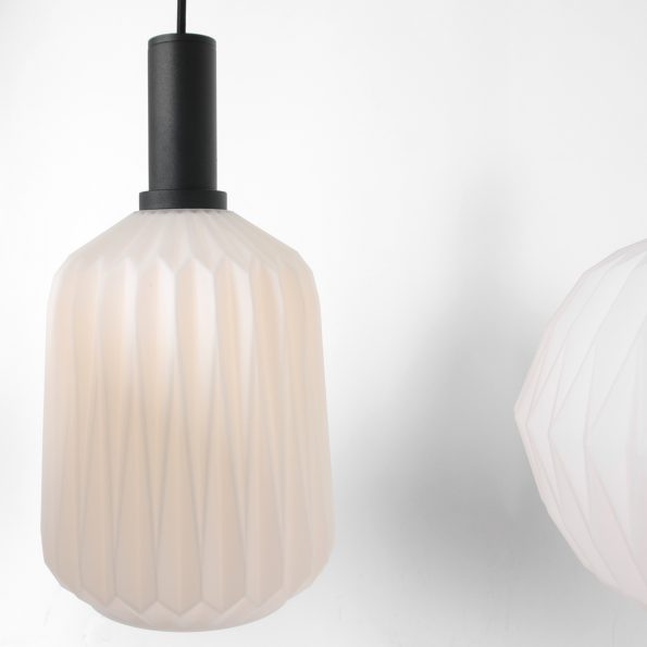 Lampe suspendue moderne blanc Verre Nervuré – Image 7