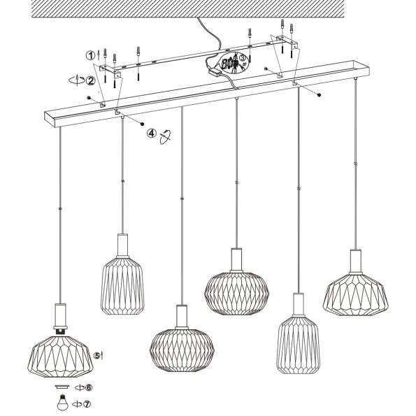 Lampe suspendue moderne blanc Verre Nervuré – Image 9