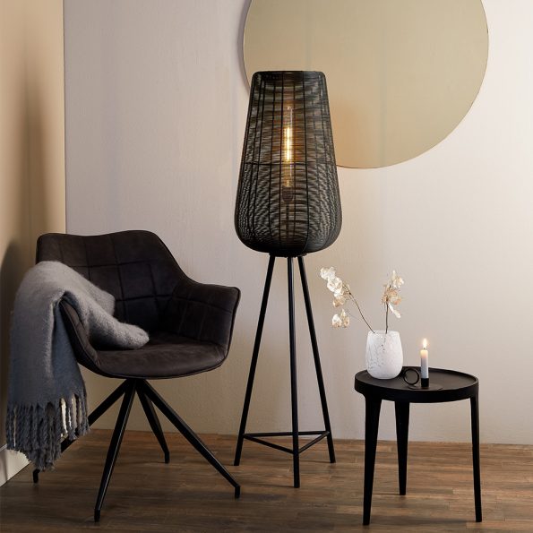 Lampe sur pied industrielle noir Adeta – Image 3