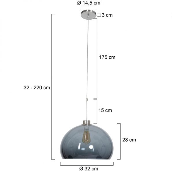 Suspensions industrielle Sparkled Light transparant ø 32 cm – Image 6