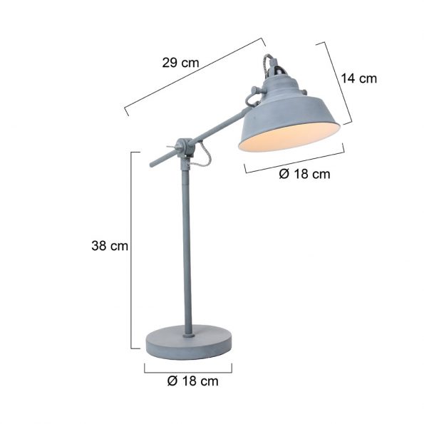 Lampes à poser industrielle Nove gris ø 18 cm – Image 5