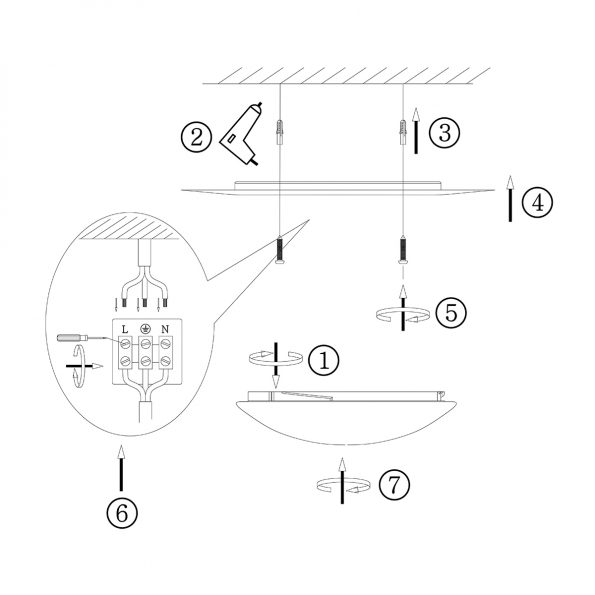 Plafonniers industrielle Ikaro échantillon ø 24 cm – Image 7