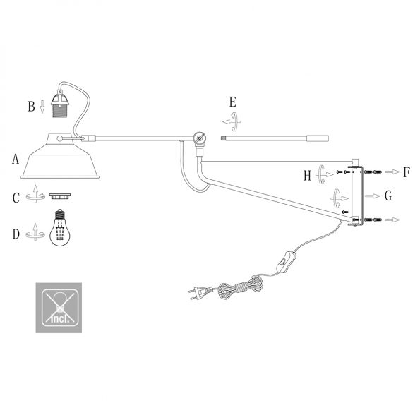 Appliques murales industrielle Nove zwart – Image 6