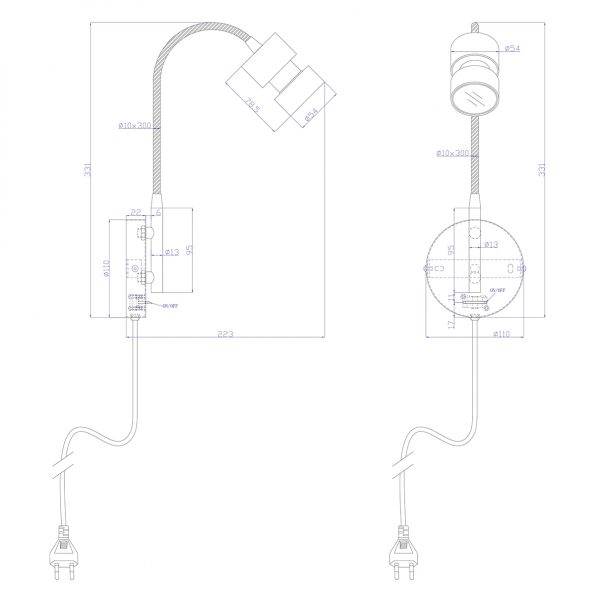 Appliques murales industrielle Natasja LED zwart – Image 7