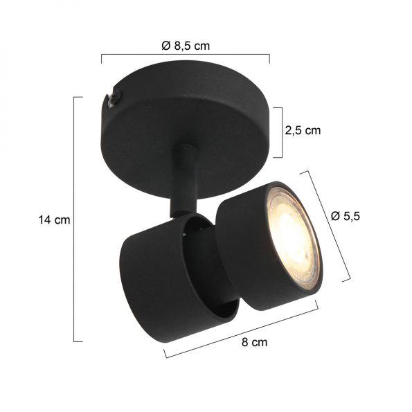 Spots industrielle Natasja LED zwart – Image 6