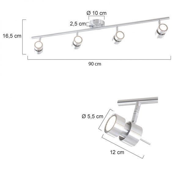 Plafonniers industrielle Natasja LED staal – Image 6