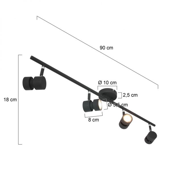 Plafonniers industrielle Natasja LED zwart – Image 7