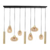 luminaire-dore-a-suspensions-en-verre-opaque -steinhauer-reflexion-laiton-et-noir-3797me